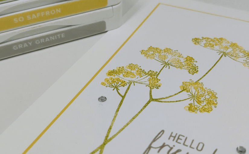 Using the Stamparatus to stamp card fronts with the Queen Anne’s Lace stamp&nbsp;set