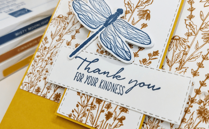 Triple Panel Card with Dragonfly&nbsp;Garden