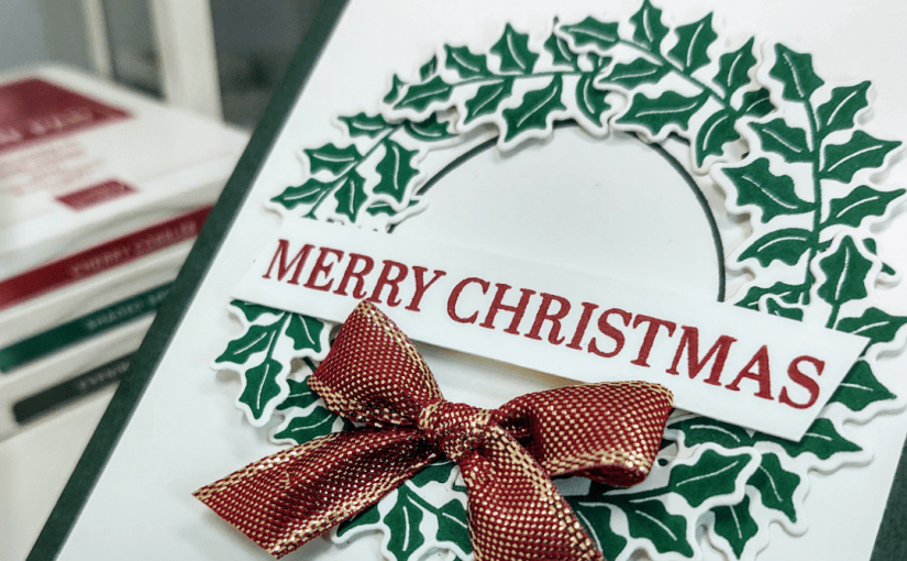 Christmas Wreath Card using the Sparkle of the&nbsp;Season