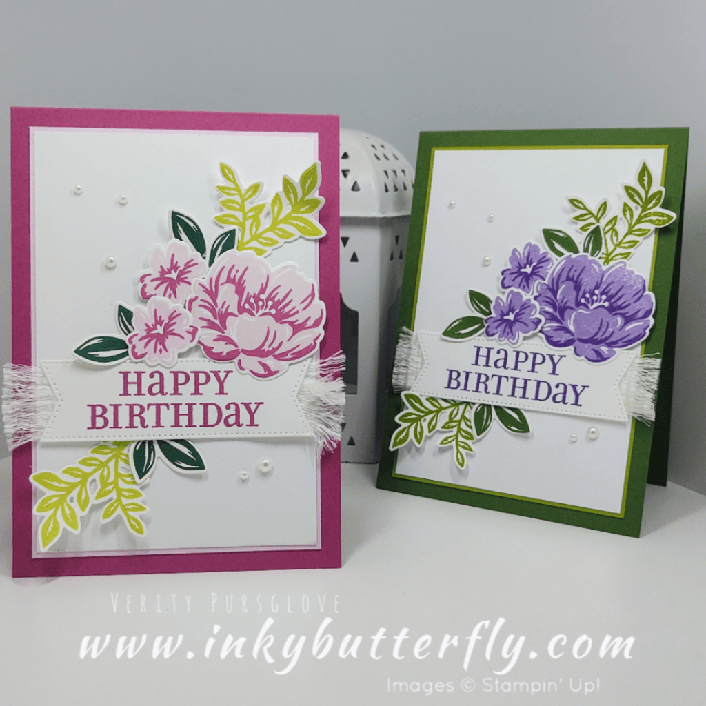 Bright Birthday Card with Two Tone Flora – Stampin' with inkybutterfly