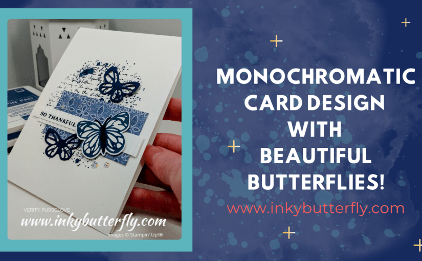 Monochromatic Card Design with Beautiful&nbsp;Butterflies!
